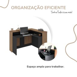 Balcão para Escritório para Atendimento/recepção Nogal/preto - 5