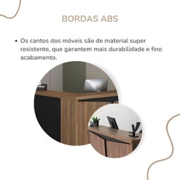 Balcão para Escritório para Atendimento/recepção Nogal/preto - 3