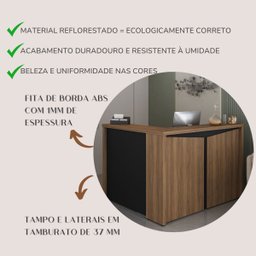 Balcão para Escritório para Atendimento/recepção Nogal/preto - 13