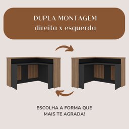 Balcão para Escritório para Atendimento/recepção Nogal/preto - 10