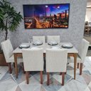 Ver imagem 1 de Sala de Jantar Mesa Addar com 6 Cadeiras Rubi