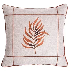 Capa Almofada Linho Floral Luxo 45x45 - Terracota