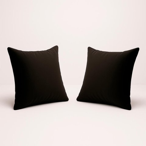 Kit 2 Almofada 42cm Decorativa Suede Fofinha Sofá e Cadeira Cor:preto