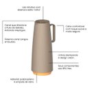 Ver imagem 3 de Garrafa Térmica 1L em Plástico com Ampola de Vidro Bule Térmico Tramontina Bege