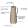 Garrafa Térmica 1L em Plástico com Ampola de Vidro Bule Térmico Tramontina Bege - 3