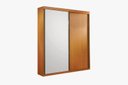 Ver imagem 1 de Guarda Roupa Solteiro Búzios 2 Portas de Correr 1 Porta Espelhada 3 Gavetas 100% Mdf:cinamomo