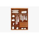 Ver imagem 2 de Guarda Roupa Solteiro Búzios 2 Portas de Correr 1 Porta Espelhada 3 Gavetas 100% Mdf:cinamomo