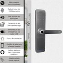 Ver imagem 2 de Fechadura Digital Imab D200 Prata Bluetooth