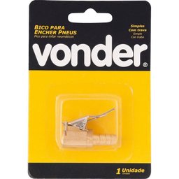 Bico P/ Encher Pneu C/ Presilha Espiga 5/16" Latão Vonder - 3