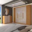 Ver imagem 1 de Guarda-roupa Casal Astoria 7 Portas 8 Gavetas Cinamomo/off White - Panorama Móveis