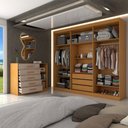 Ver imagem 2 de Guarda-roupa Casal Astoria 7 Portas 8 Gavetas Cinamomo/off White - Panorama Móveis