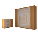 Ver imagem 3 de Guarda-roupa Casal Astoria 7 Portas 8 Gavetas Cinamomo/off White - Panorama Móveis