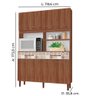 Armário Kit de Cozinha Tuboarte Parati 8 Portas e 2 Gavetas com Kit de Pés Amêndoa Porto - 3