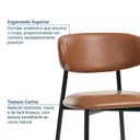 Ver imagem 5 de Kit 8 Cadeiras Metálicas Estofadas Ema CabeCasa MadeiraOriginals Marrom Caramelo/Preto