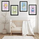 Ver imagem 1 de Kit 4 Quadros Quarto Infantil Pequeno Príncipe 24x18cm - com Vidro:moldura Preta