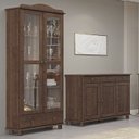 Ver mais imagens de Armario Cristaleira e Balcao 3 Portas Madeira Maciça Cafe Milani Store