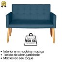 Ver imagem 6 de Jogo Conforto 1 Namoradeira 2 Poltronas com 1 Puff Resistente para Sala de Estar Luxo Recepção
