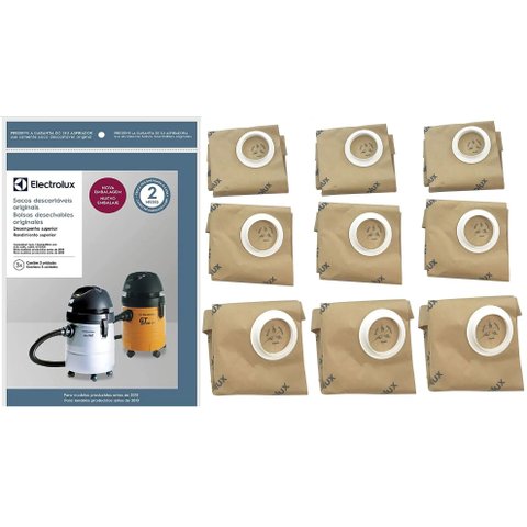 Kit 9 Sacos Cse19 Aspirador de Pó A20 A20l A20s Gt3000 Produzidos Antes de 2010 Original Electrolux