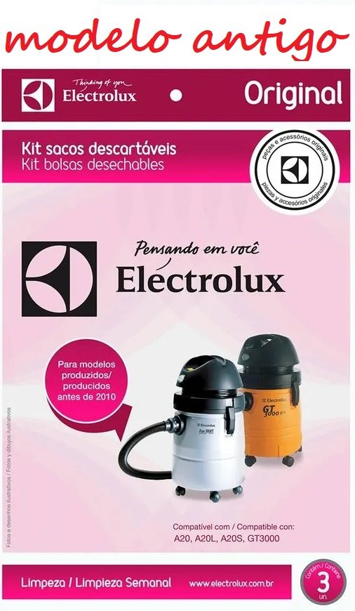 Kit 9 Sacos Cse19 Aspirador de Pó A20 A20l A20s Gt3000 Produzidos Antes de 2010 Original Electrolux - 3