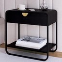 Ver imagem 2 de Kit 02 Mesas de Cabeceira 1 Gaveta Organica 60 Cm 28061 Artesano Nero Preto