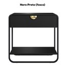 Ver imagem 4 de Kit 02 Mesas de Cabeceira 1 Gaveta Organica 60 Cm 28061 Artesano Nero Preto