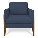 Ver imagem 3 de Poltrona Lana Suede Azul Marinho Base de Madeira - D’Rossi