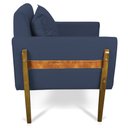 Ver imagem 4 de Poltrona Lana Suede Azul Marinho Base de Madeira - D’Rossi