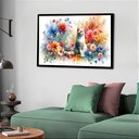 Ver imagem 1 de Quadro Decorativo Gata Flores - 50x70cm:moldura Branca