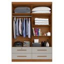 Ver imagem 2 de Guarda Roupa Solteiro Maximus 4 Portas 4 Gavetas Cinamomo Areia Fosco - Zanzini
