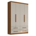 Ver imagem 1 de Guarda Roupa Solteiro Maximus 4 Portas 4 Gavetas Cinamomo Areia Fosco - Zanzini