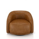 Ver imagem 6 de Poltrona Decorativa Jenny Base Giratória em Metal Preto Pu Caramelo G45 - Gran Belo
