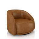 Ver imagem 1 de Poltrona Decorativa Jenny Base Giratória em Metal Preto Pu Caramelo G45 - Gran Belo