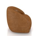 Ver imagem 7 de Poltrona Decorativa Jenny Base Giratória em Metal Preto Pu Caramelo G45 - Gran Belo