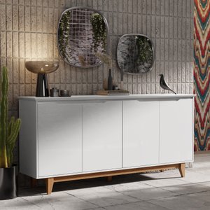 Buffet 4 Portas Flow Branco - Ej Moveis