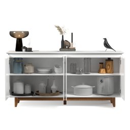 Buffet 4 Portas Flow Branco - Ej Moveis - 6