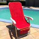 Ver imagem 2 de Praticapa Capa Toalha de Microfibra Com Regulagem Para Banco De Carro Ou Cadeira De Praia Vermelha