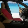 Praticapa Capa Toalha de Microfibra Com Regulagem Para Banco De Carro Ou Cadeira De Praia Vermelha - 4