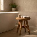 Ver imagem 2 de 3 Banquinhos em Madeira Maciça para Apoio e Decoração – Banco Compacto Resistente – Arveni