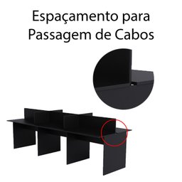 Bancada de trabalho 6 Lugares Cor:Preto - 3 Bancada de trabalho 6 Lugares Cor:Preto - 3