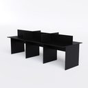 Ver imagem 1 de Bancada de trabalho 6 Lugares Cor:Preto