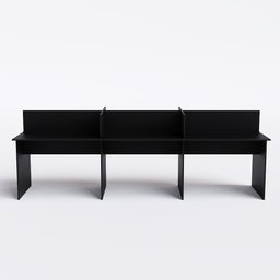 Bancada de trabalho 6 Lugares Cor:Preto - 2 Bancada de trabalho 6 Lugares Cor:Preto - 2