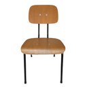 Ver imagem 3 de Cadeira Secretaria Fixa Pé Palito de Madeira Verniz Para Escritório Igrejas Escola