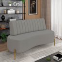 Ver imagem 2 de Sofá 2 Lugares Living 135cm Pé Ferro Dourado Maraú Bouclê K01 - D'Rossi