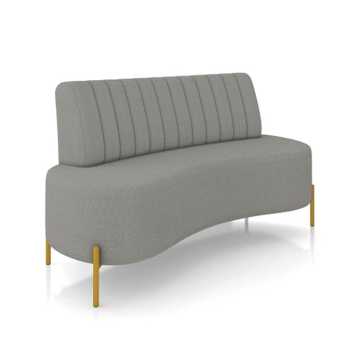 Sofá 2 Lugares Living 135cm Pé Ferro Dourado Maraú Bouclê K01 - D'Rossi