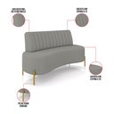 Ver imagem 3 de Sofá 2 Lugares Living 135cm Pé Ferro Dourado Maraú Bouclê K01 - D'Rossi