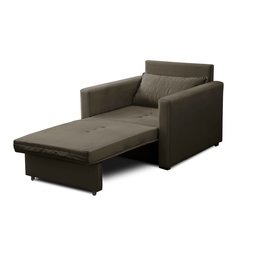 Poltrona Cama Retrátil 1 Lugar Cancún Tecido Veludo Marrom iSofa - 3