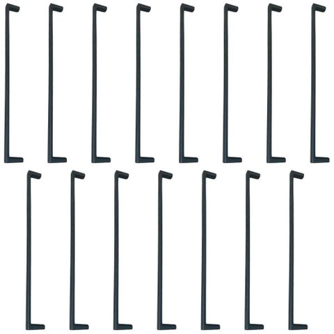 Kit 15 Puxadores Pretos para Móveis 256mm Oeiras Torralba Porta Armário Guarda-roupas Gavetas
