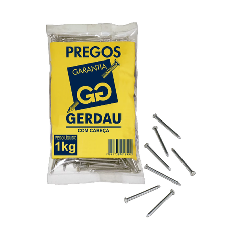 Prego Polido 15x18 1kg com Cabeça Gerdau