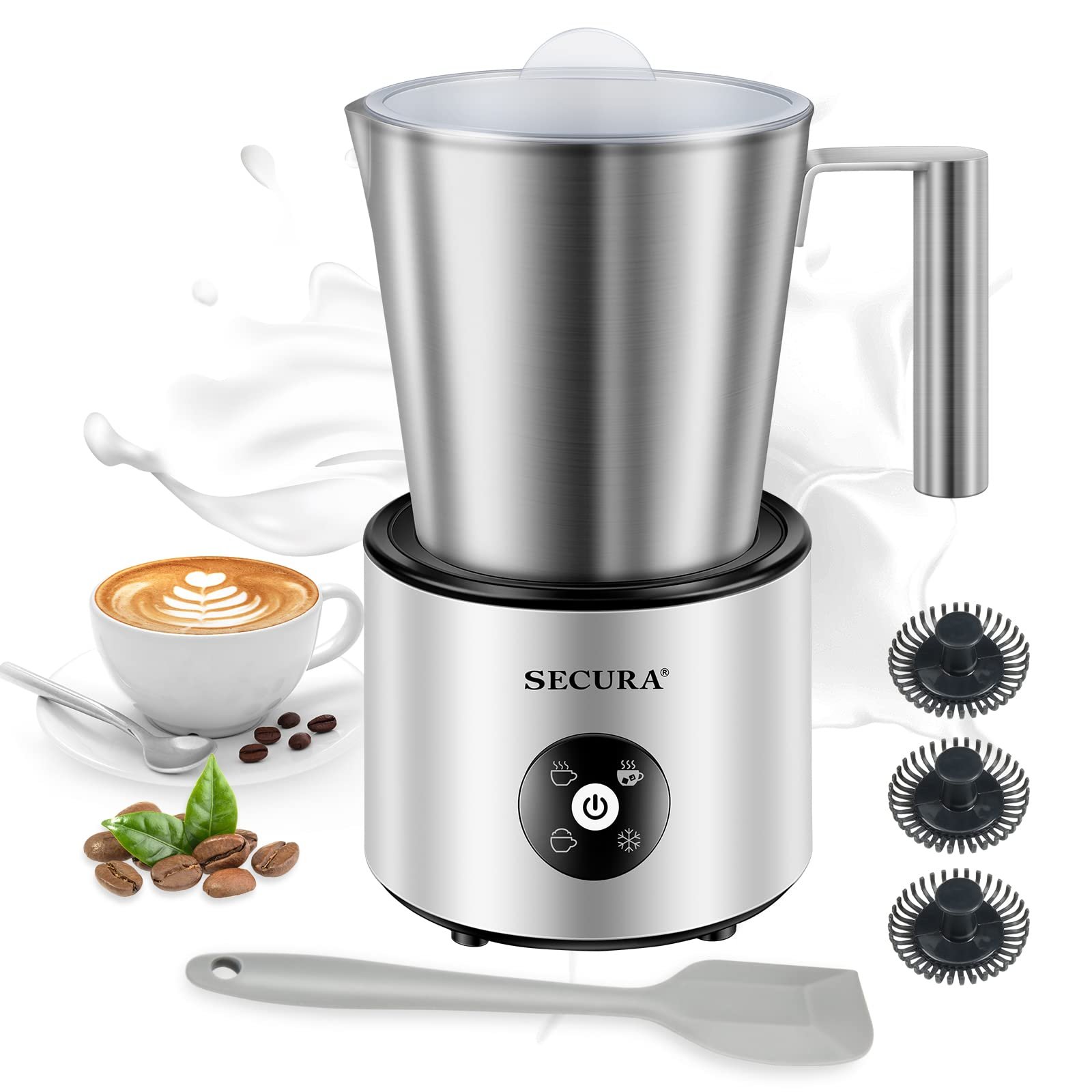 Secura Espumador Automático de Leite 4 em 1 500ml (inox)