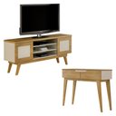 Ver imagem 1 de Rack Bancada Detroit e Aparador Bellíssima Cinamomo Off White - Valdemóveis